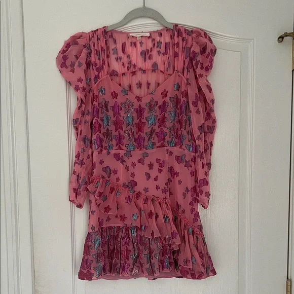 LoveShackFancy Pink and Purple Star Dress - Picture 1 of 9